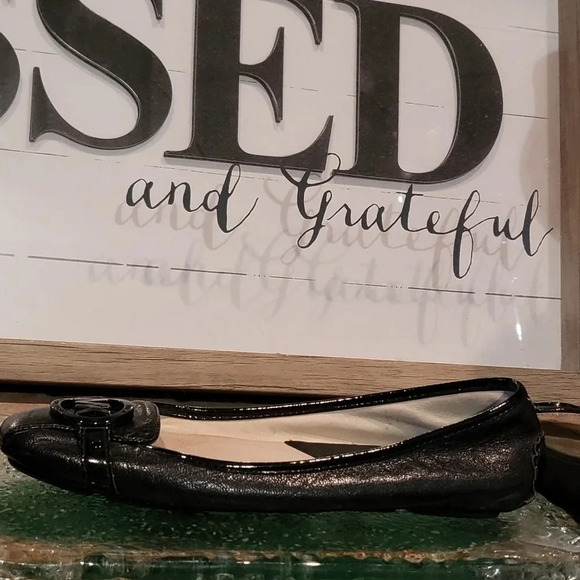 MICHAEL Kors MK "Fulton" Black Leather w/Metal Logo Driving Moc Sz 7.5 - Picture 5 of 12